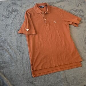 Polo Golf Ralph Lauren Men Orange Texas Longhorns Embroidered Polo Shirt Size M